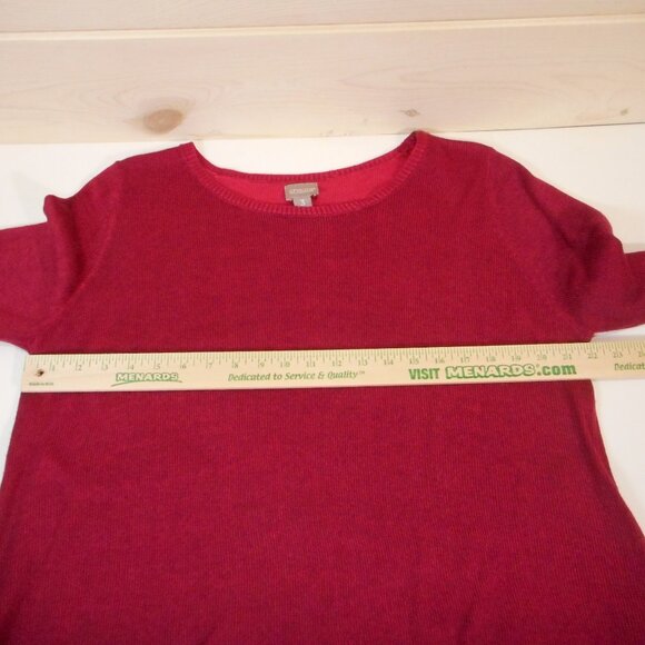 Chico's size 3 Women's XL Sweater Berry Red Wide Neck Cuff Sleeve Holiday - Picture 4 of 10